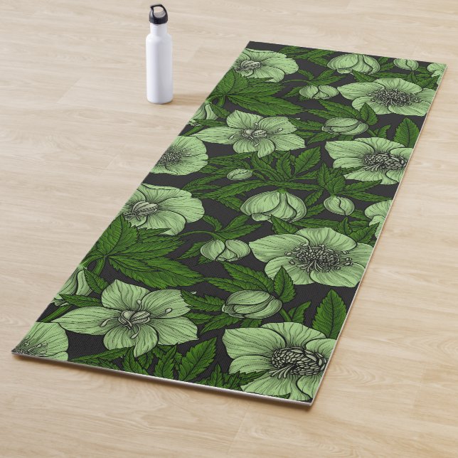 Weißbohrer mit Blätter Yogamatte (Beispiel)
