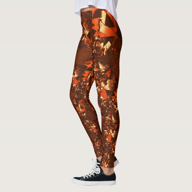 Weißbraune Koralle, mit Prägung Leggings (Links)