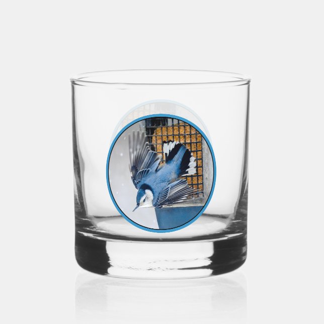 Weißbrüste im Schnee Whiskyglas (Vorderseite)