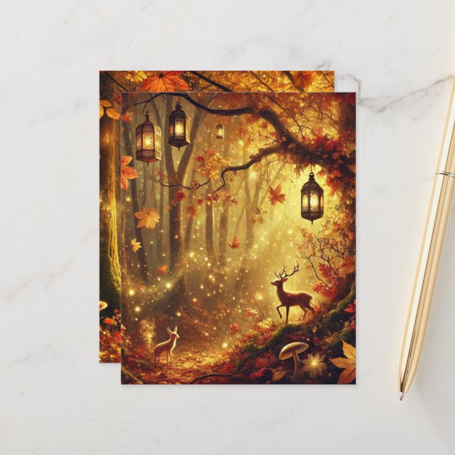 Weißbuch des Goldenen Waldes im Herbst (Vorderseite/Rückseite Beispiel)