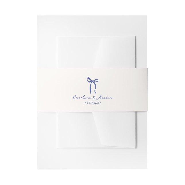 Weißbug, handgezeichnete blaue Hochzeit Einladungsbanderole (Vorderseite Beispiel)