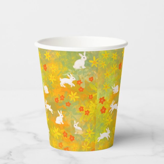 Weißbüschel Papiertasse Pappbecher (Vorderseite)