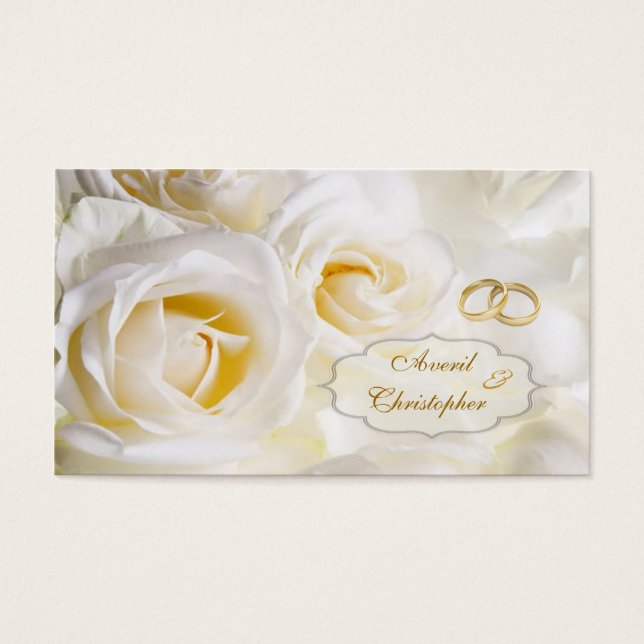 Weißcreme-Rose Hochzeitsgeschenk/Tag (Vorderseite)