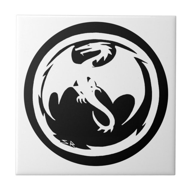 Weißdrache kleine Kachel (Vorderseite)