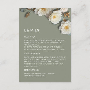 Weiße 3D-Blumen Rosen Begleitkarte
