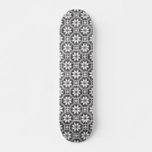 Weiße abgeschiedene Spitzentextur auf schwarzem Hi Skateboard