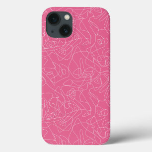 Weiße abstrakte Doodles auf rosa Untergrund Case-Mate iPhone Hülle
