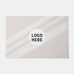 Weiße Abstrakte Formen Doormat - Logo hinzufügen Fußmatte