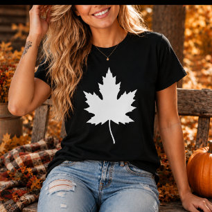 Weiße Ahornblatt Unisex Herbst Ahornblätter T-Shirt
