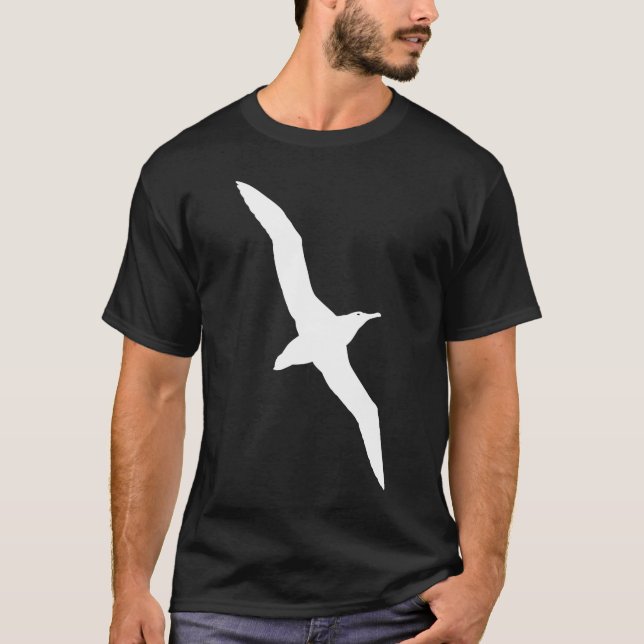Weiße Albatros-im Flug Grafik T-Shirt (Vorderseite)