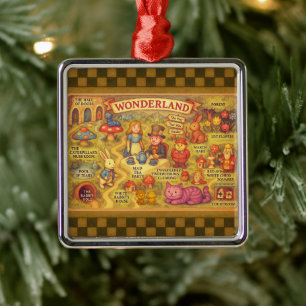 Weiße Alice im Wunderland Ornament Aus Metall