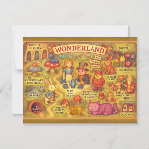 Weiße Alice im Wunderland Postkarte