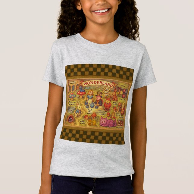 Weiße Alice im Wunderland T-Shirt (Vorderseite)