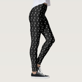 Weiße Ameisen-Muster auf schwarz Leggings