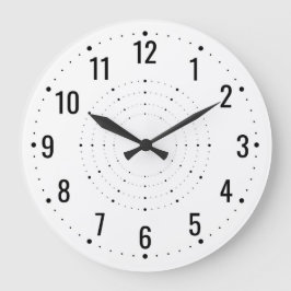 Weiße analoge Wall-Uhr mit Zahlen und Händen Große Wanduhr