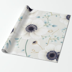 Weiße Anemone & Eukalyptus Ostern  Geschenkpapier
