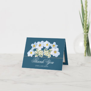 Weiße Anemone- und Orchideenbouquet Florales Danke