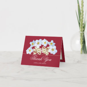 Weiße Anemonen- und Orchideenbouquet Florales Dank Dankeskarte