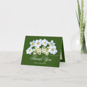 Weiße Anemonen- und Orchideenbouquet Florales Dank Dankeskarte