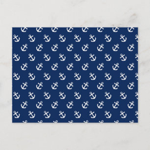 Weiße Anker für Navy Blue Postkarte