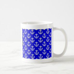 Weiße Anker mit blauem Hintergrund Kaffeetasse