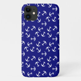 Weiße Ankerblauer Hintergrund Captain Sea Ocean Case-Mate iPhone Hülle