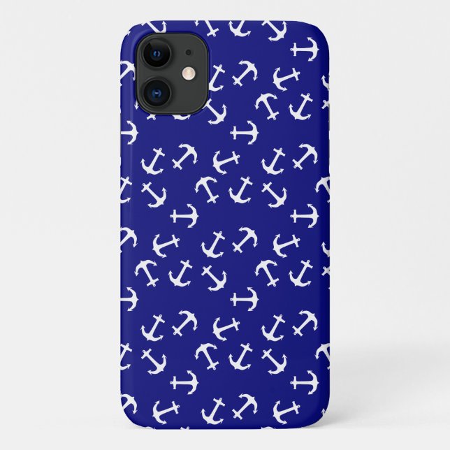 Weiße Ankerblauer Hintergrund Captain Sea Ocean Case-Mate iPhone Hülle (Rückseite)