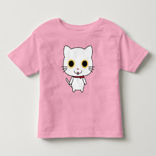 Weiße anthropomorphe Katzen-Cliparts Kleinkind T-shirt