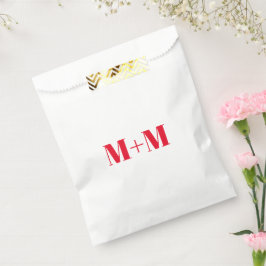 Weiße Anzahl roter Buchstaben mit/anfänglich anpas Geschenktütchen
