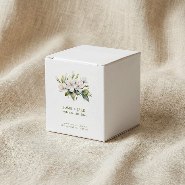 Weiße Apfelblüte Blume Gutes Geschenkschachtel (White apple blossom flower favor favor boxes.)
