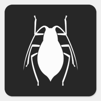 Weiße Aphid-Insekten-Silhouette Quadratischer Aufkleber
