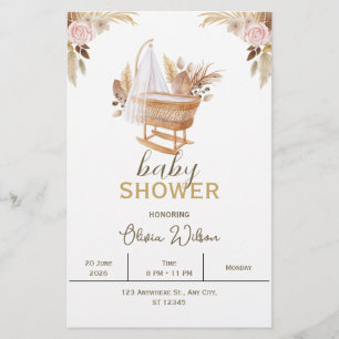 Weiße Aquarell-Blumen-Baby-Shower-Schreibwaren Briefpapier