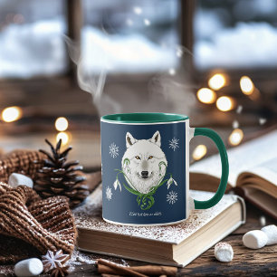 Weiße Arktische Wolf Schneeglöckchen Blumen Tasse