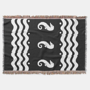 WEISSE auf schwarzem MEER - HORSE Decke