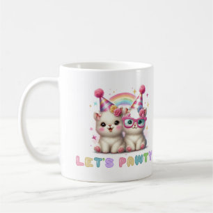 Weiße Baby-Tiere, die Kaffee-Tasse schmecken Kaffeetasse