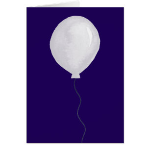 Weiße Ballons steigen über Grußkarte