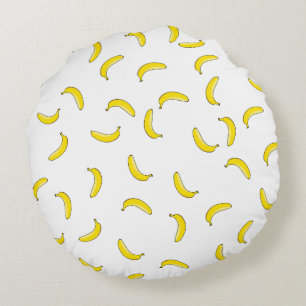 Weiße Banane Rundes Kissen
