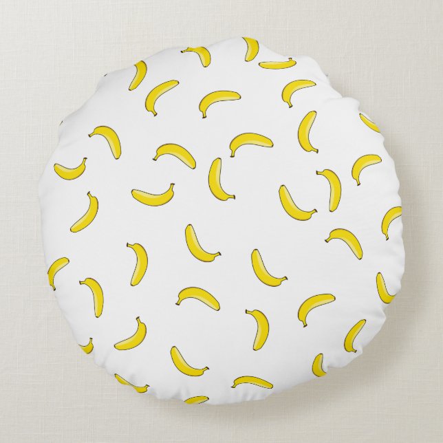 Weiße Banane Rundes Kissen (Rückseite)
