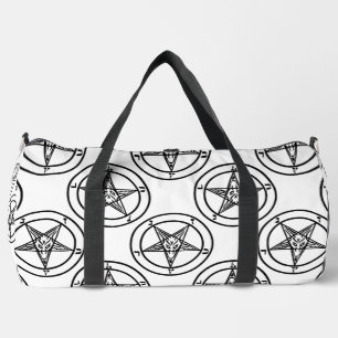 weiße Baphomet-Pentagramm-Halloween Duffle Bag