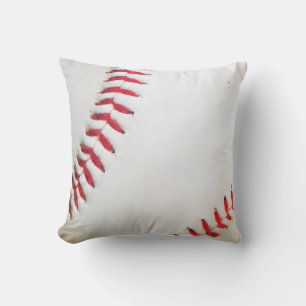 Weiße Baseball-Nähte in Rot Kissen