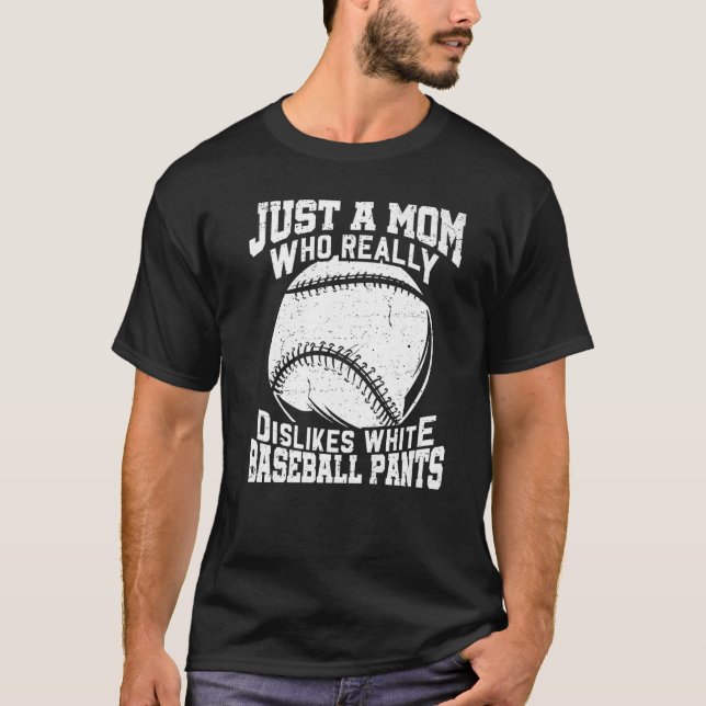 Weiße Baseball Pants Mama Softball 1 T-Shirt (Vorderseite)