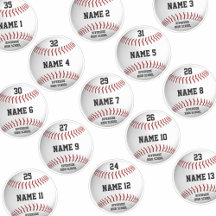 weiße Baseballs Set 13 personalisierte Spielername
