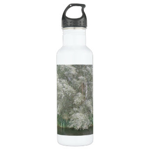 Weiße Bäume und Flusslandschaft Edelstahlflasche