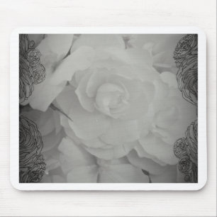 Weiße Begonie Mousepad