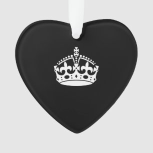 Weiße Behalten, ruhige Krone auf schwarz Ornament