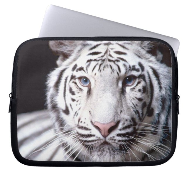 Weiße bengalische Tiger-Fotografie Laptopschutzhülle (Vorderseite)