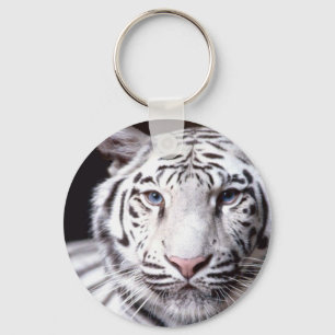 Weiße bengalische Tiger-Fotografie Schlüsselanhänger