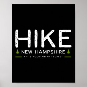 Weiße Berge New Hampshire Wanderung Baum Retro Gra Poster