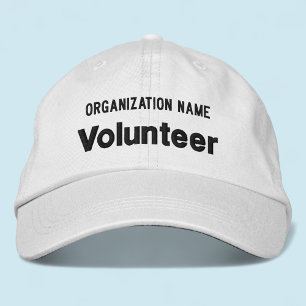 Weiße bestickte Volunteer-Mütze verstellbare Kappe