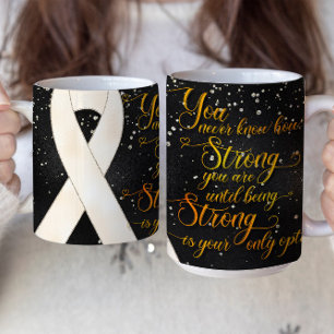 Weiße Bewusstseins-Schleifen-Tassendesign Kaffeetasse